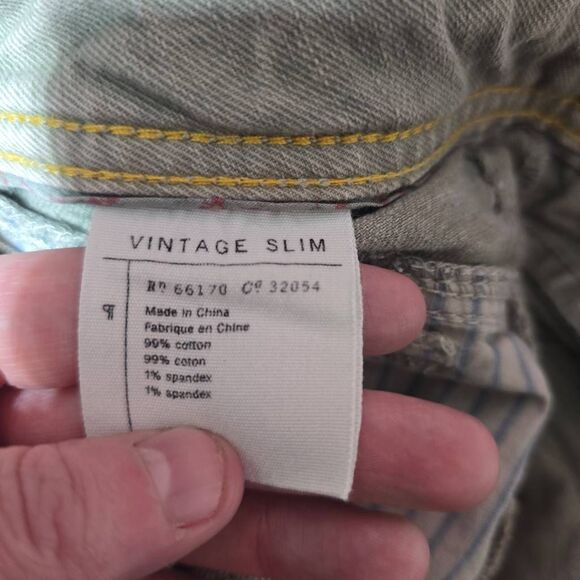 Pilcro & The Letterpress Anthropologie Greyish Green Vintage Slim Flare Jeans - Picture 4 of 4